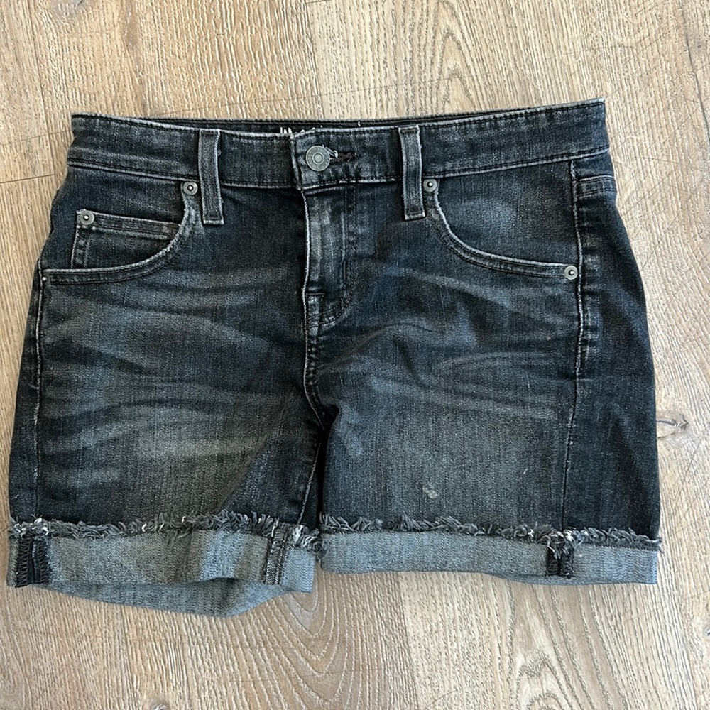 Target boyfriend stretch black denim short Sz 2